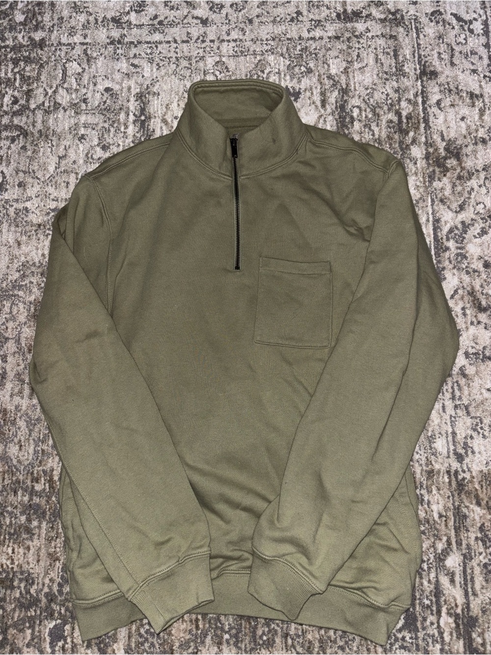 GAP Olive Green Quarter-Zip Pocket Sweater